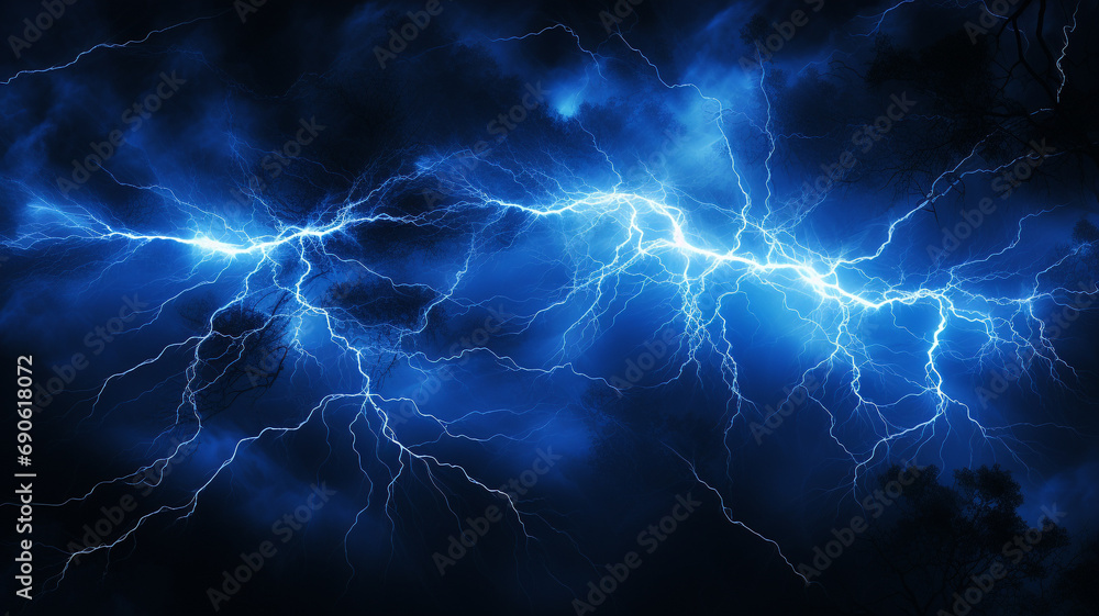 blue fantasy lightning on black background blue fantasy lightning on black background