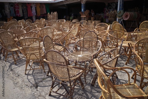 Rattan chair and furniture selling at Serikin Market