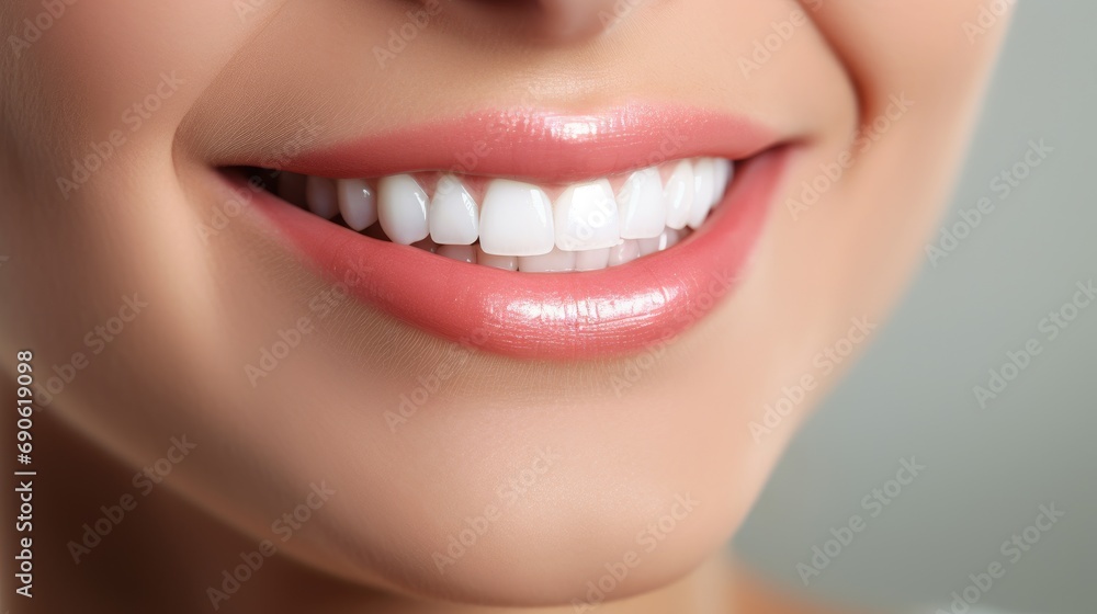 Women with beautiful white teeth and a smile, close up Women with beautiful white teeth and a smile, close up
