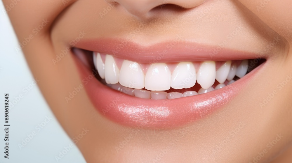 Women with beautiful white teeth and a smile, close up Women with beautiful white teeth and a smile, close up
