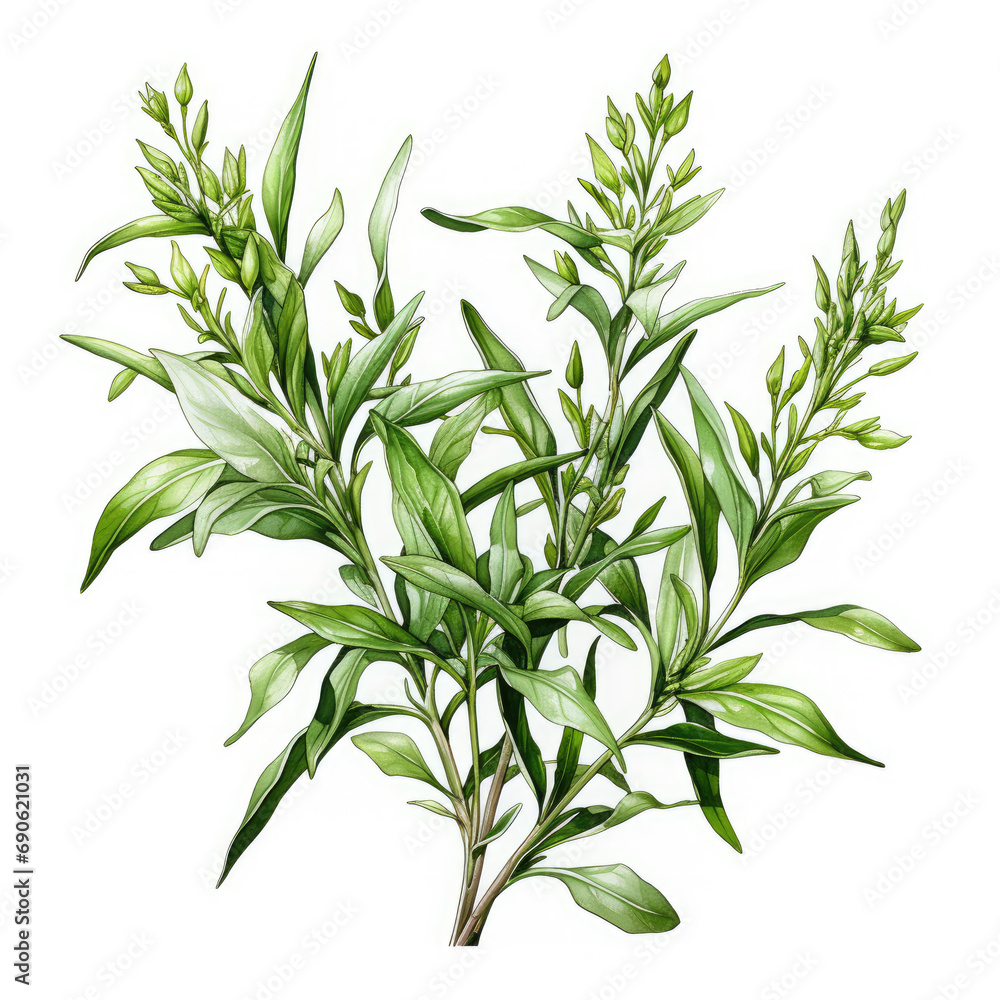 Fototapeta premium watercolor Tarragon clipart, Generative Ai