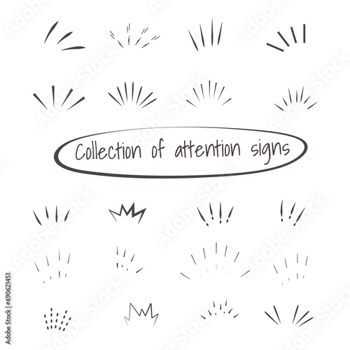 Decorative line set of stylish highlighting lines. スタイリッシュなハイライトラインの装飾ラインセット。