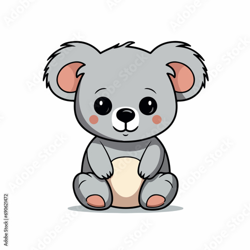 koala flat vector illustration. koala hand drawing isolated vector illustration