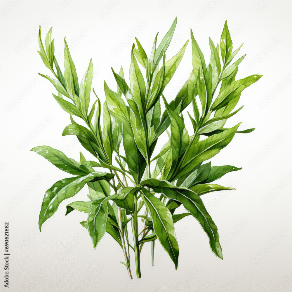 Obraz premium watercolor Tarragon clipart, Generative Ai