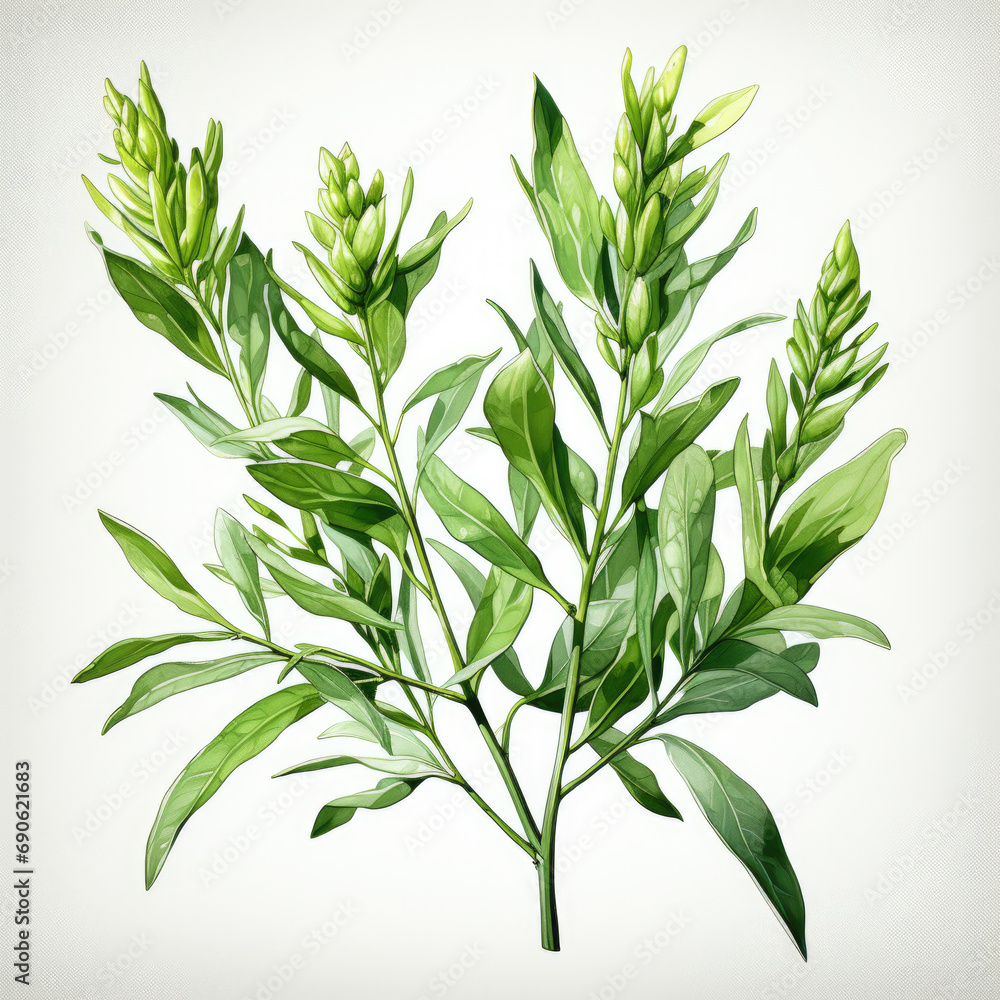 Fototapeta premium watercolor Tarragon clipart, Generative Ai