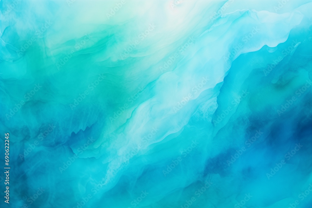 Abstract watercolor paint background by teal color blue