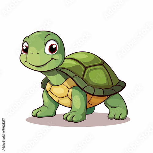 simple turtle flat vector illustration. simple turtle hand drawing isolated vector illustration