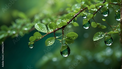 water drops forming the shape of a tree