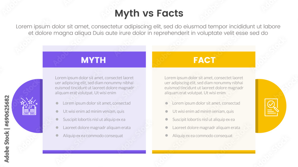 fact vs myth comparison or versus concept for infographic template banner with table box and circle accessories with two point list information fact vs myth comparison or versus concept for infographic template banner with table box and circle accessories with two point list information