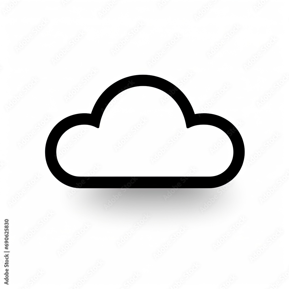 simple black cloud icon on white background simple black cloud icon on white background