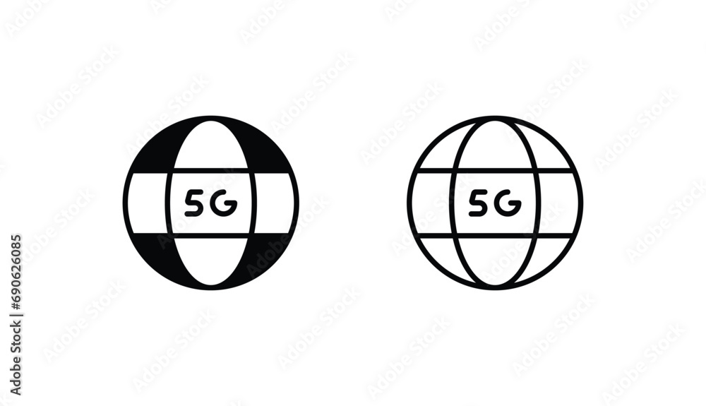 Fototapeta premium 5G icon design with white background stock illustration