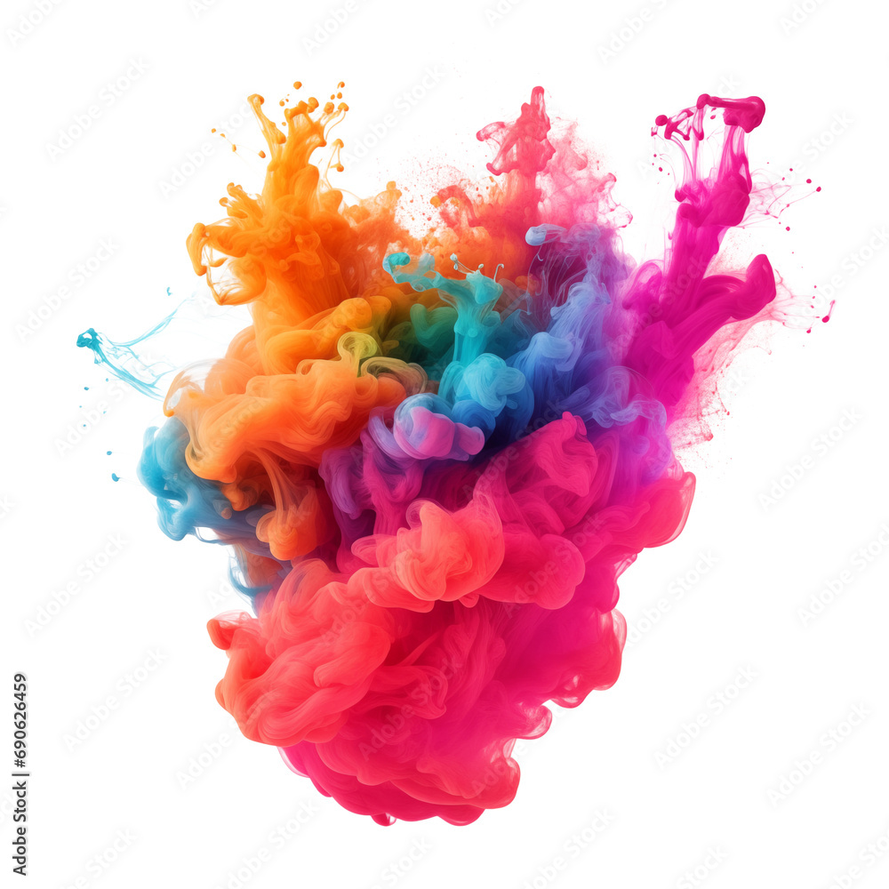 Colorful smoke paint explosion. Splash of holi, cut out - stock png. Colorful smoke paint explosion. Splash of holi, cut out - stock png.