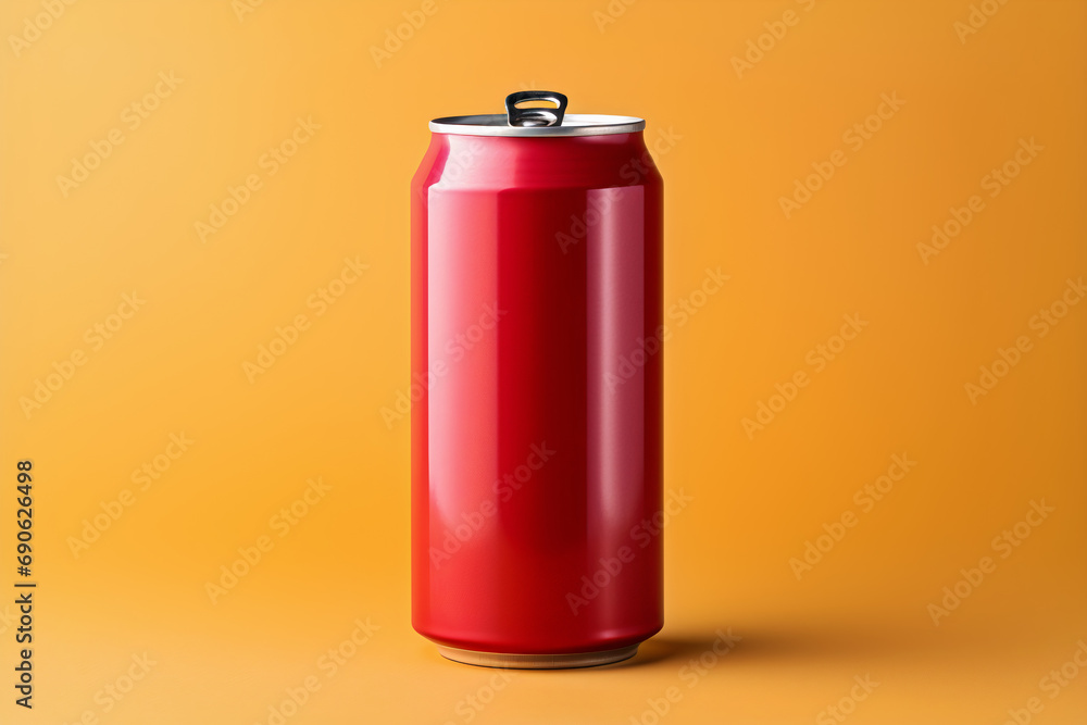 Empty red Can Mockup