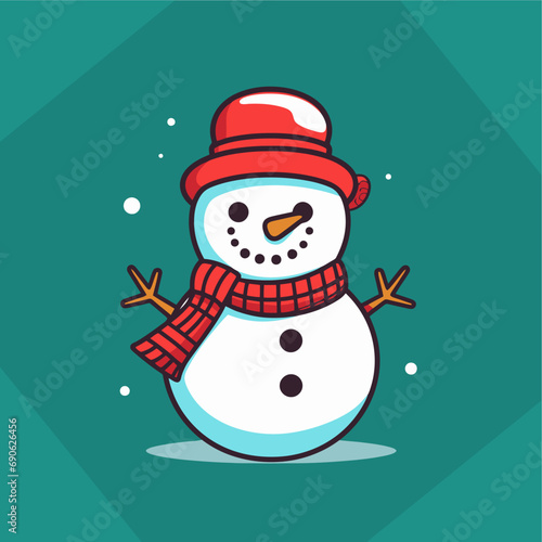 cute snowman icon vector © Finkha