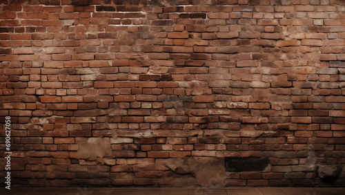 An old textured wall made of red bricks