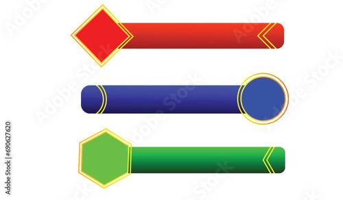 set of three lower third headline header template design vector