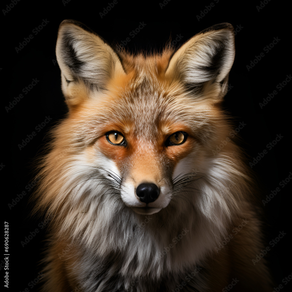 Red Fox Face Portrait on Black Background. Close up of Chestnut Orange Fox Muzzle. Wild Animal Predator Beast, Red Fox lokks in the cam, Red Chestnut Fox Face Isolated on Black Background for Animal,
Red Fox Face Portrait on Black Background. Close up of Chestnut Orange Fox Muzzle. Wild Animal Predator Beast, Red Fox lokks in the cam, Red Chestnut Fox Face Isolated on Black Background for Animal,