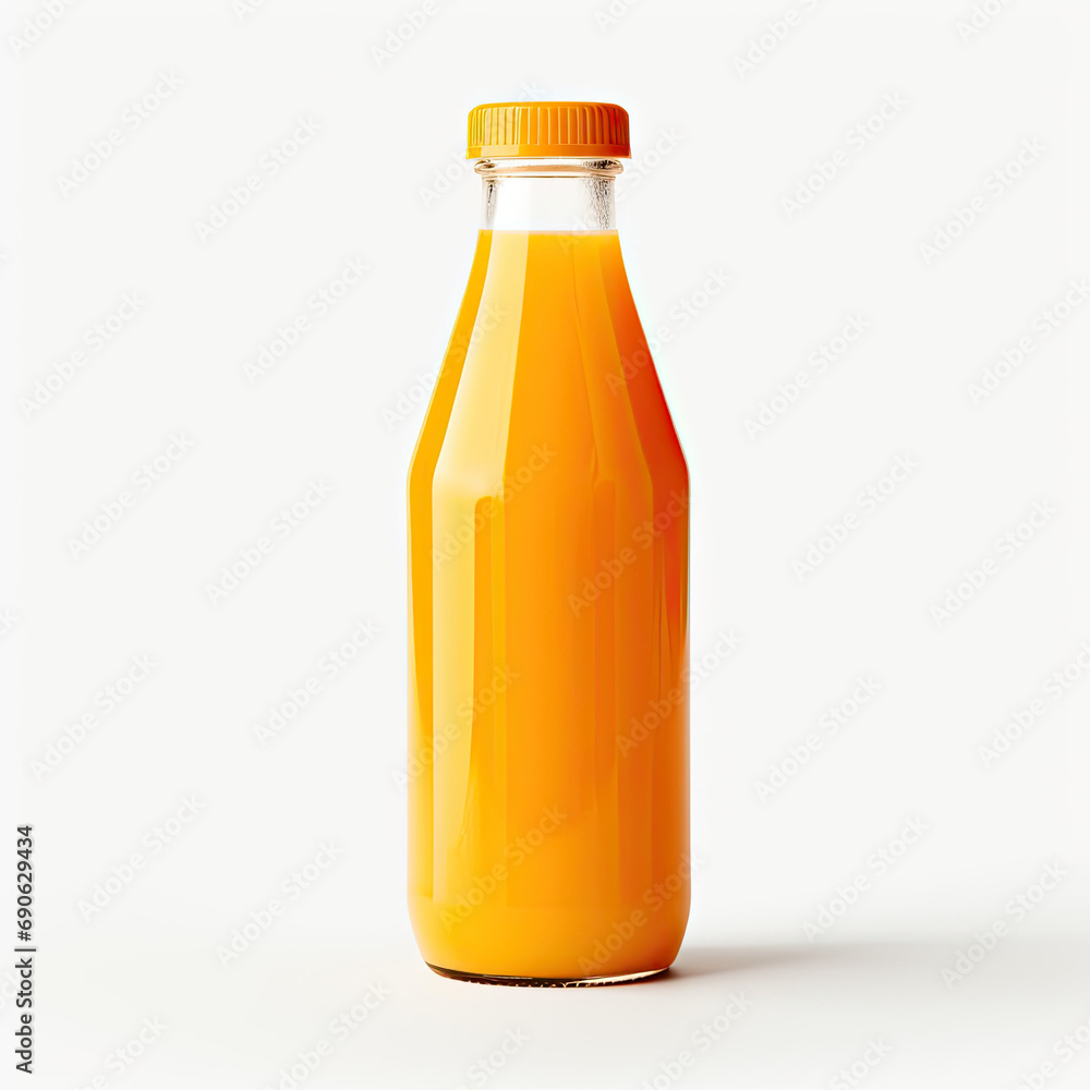 realistic mockup illustration of a bottle of freshly squeezed orange juice, Ai Generative realistic mockup illustration of a bottle of freshly squeezed orange juice, Ai Generative