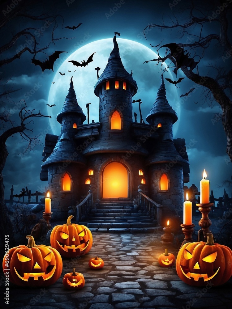 halloween background with pumpkins and darkness halloween background with pumpkins and darkness