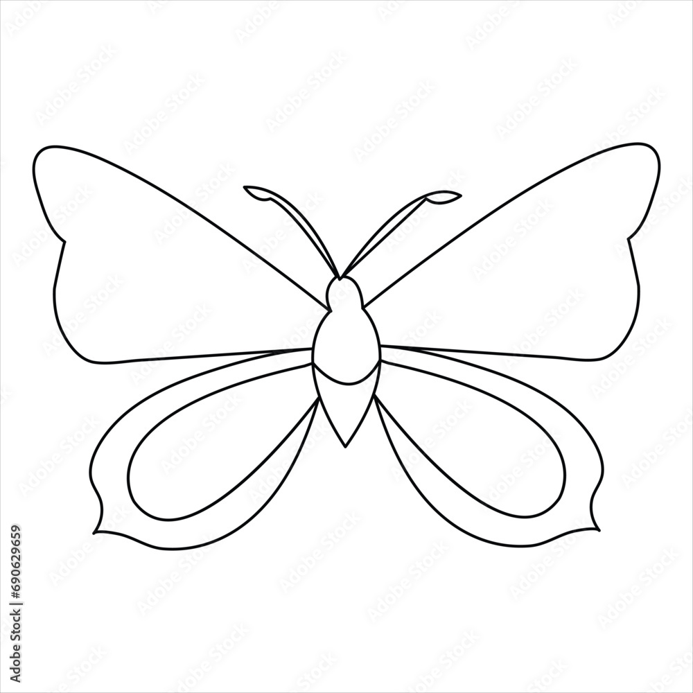 Butterfly one line art drawing continuous beautiful flying outline vector illustration design Butterfly one line art drawing continuous beautiful flying outline vector illustration design