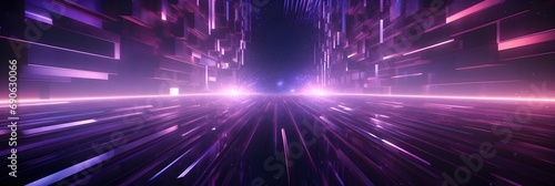 a futuristic city with neon lights and lines. Featuring abstract lines, Sci-fi texture, Abstract expression, Digital transformation, and 3D concepts