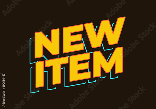 New item. Text effect in yellow color. 3D look