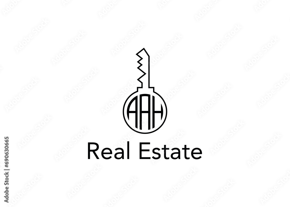 Key Real Estate Business Letter AAH Logo Vector Illustration