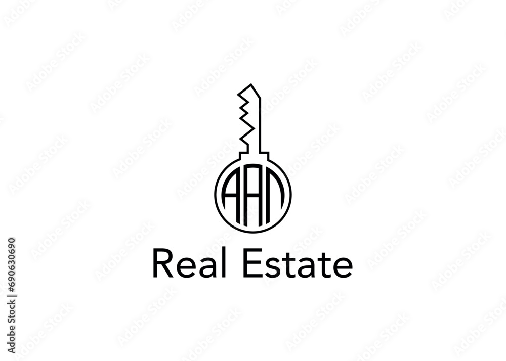 Key Real Estate Business Letter AAN Logo Vector Illustration