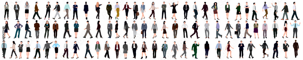 Modern business people bundle. Vector realistic illustrations of diverse multinational standing cartoon men and women in smart casual and formal office outfits. Isolated on white background. Modern business people bundle. Vector realistic illustrations of diverse multinational standing cartoon men and women in smart casual and formal office outfits. Isolated on white background.