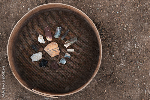 Archaeology Shards Excavation Ceramic Obsidian