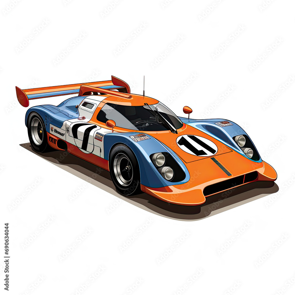 an illustration of a sports car , Ai Generative
