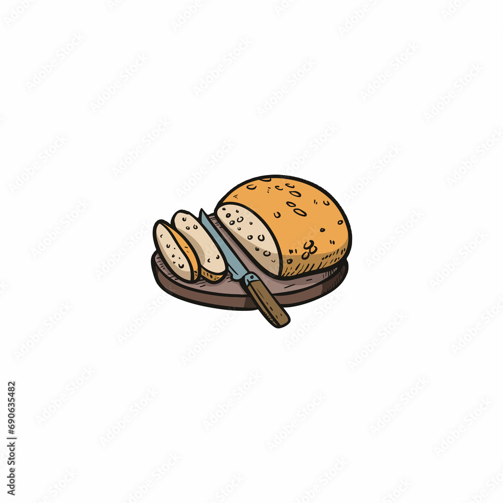 Fototapeta premium bakery bread vector hand drawing for design, element, template, food design, restaurant design, menu design, etc