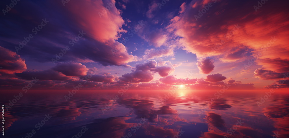 Fantasy sunset over ocean or sea. Fantasy sunset over ocean or sea.