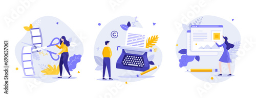 Set Of 3 Business Character Illustrations