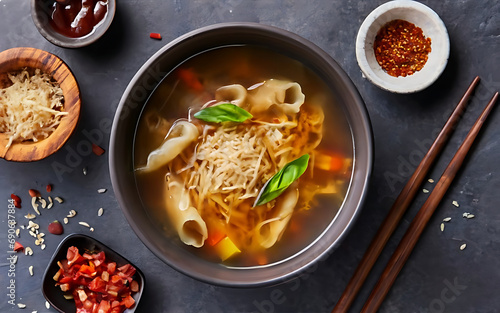 Capture the essence of Bird's Nest Soup in a mouthwatering food photography shot Generative AI