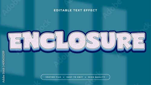 Blue and white enclosure 3d editable text effect - font style