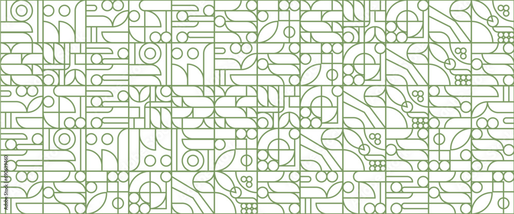 Green and white abstract geometric mosaic banner design with simple nature outline shapes. Geometric organic nature outline mosaic banner Green and white abstract geometric mosaic banner design with simple nature outline shapes. Geometric organic nature outline mosaic banner