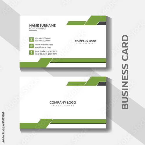 professional medical style business card in front and back view.
