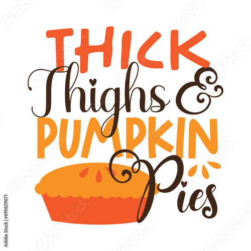 thick thighs and pumpkin pies halloween illustration