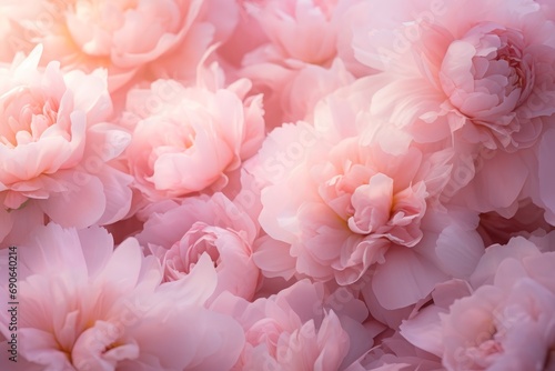 Close-up of delicate pink peonies  a symbol of spring and romance  ideal for floral and nature themes.  