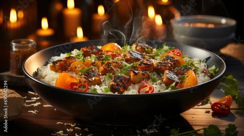 Chicken Rice Bowl Fried Food Photography , Background Images , Hd Wallpapers