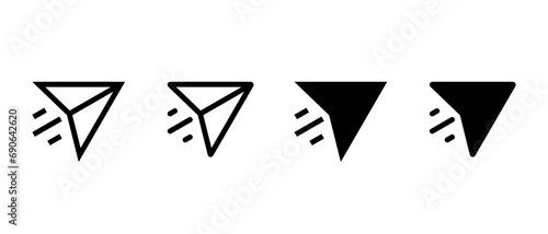 Share icon set in paper plane style. Repost social media symbol vector