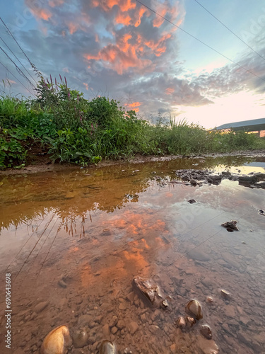 sunset over the river