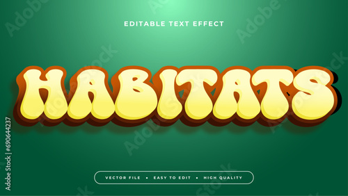Green yellow and brown habits 3d editable text effect - font style