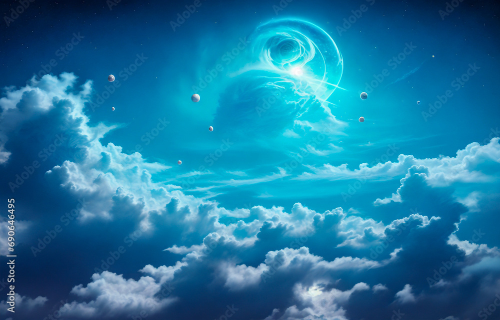 Holding dwarf fading star space nebula heaven clouds Holding dwarf fading star space nebula heaven clouds