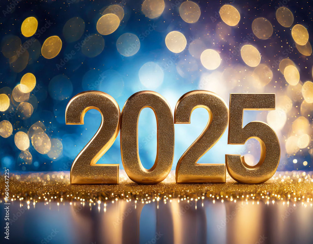 2025 Happy New Year Celebration With Champagne And Clock Gold Abstract Defocused Bokeh Lights 2025 Happy New Year Celebration With Champagne And Clock Gold Abstract Defocused Bokeh Lights