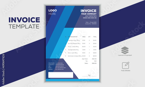 Vector modern A4 invoice template design