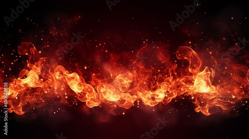 red fiery abstract flames background. © Yahor Shylau 