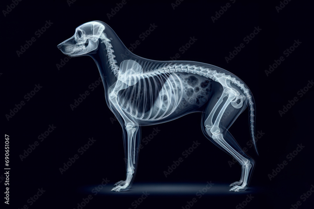 Fototapeta premium simple image x-ray of a dog. ai generative