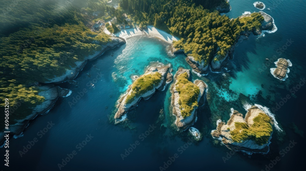 Aerial view of beautiful islands. drone view